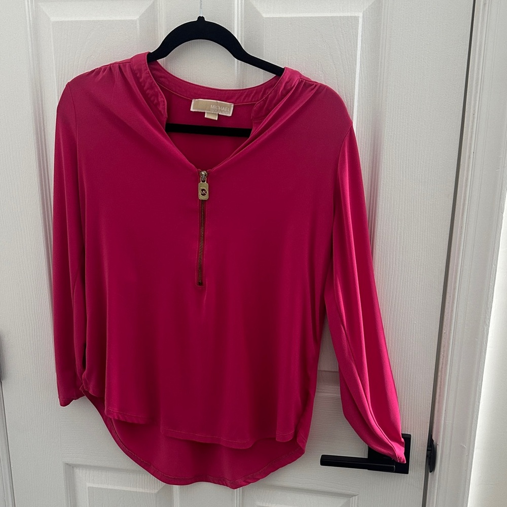 Women's Pink Zipper Top